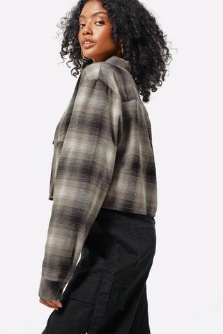 Cropped Flannel Shirt