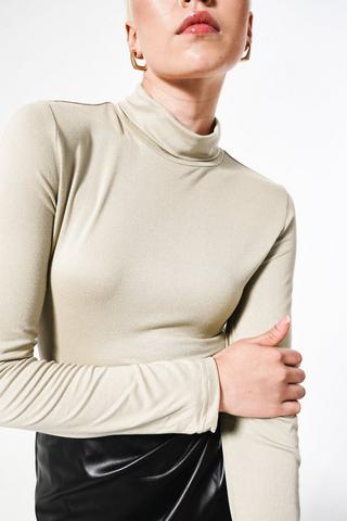 Polo Neck Long Sleeve Top