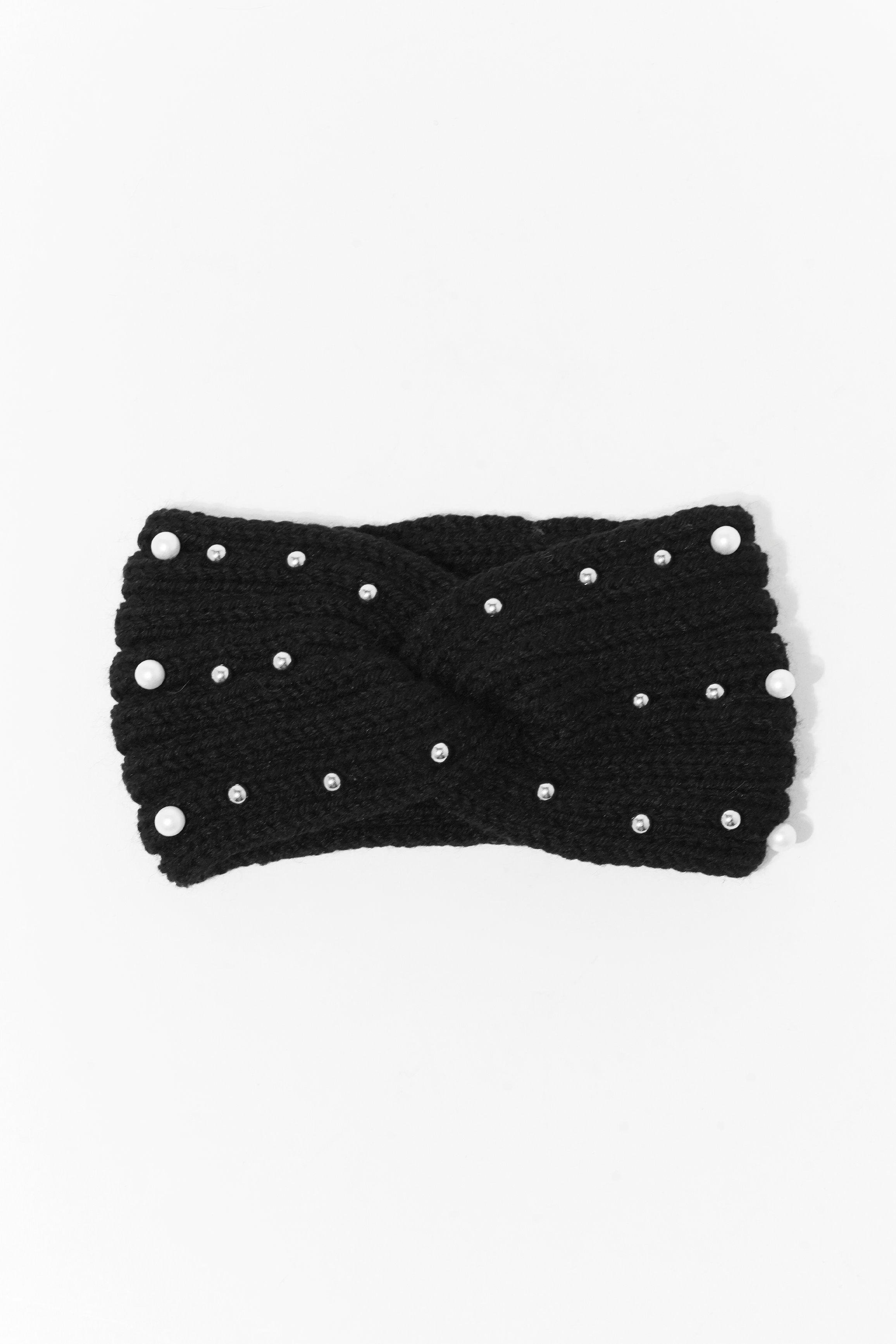 THICK HEADBAND IN BLACK CALFSKIN 730963 main image 1