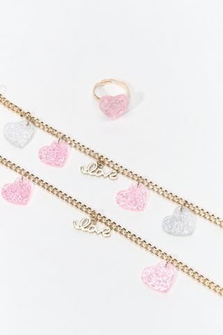 3 Pack Heart Jewellery Set
