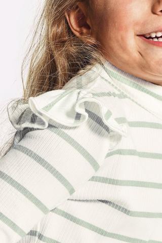 Stripe Polo Neck Top