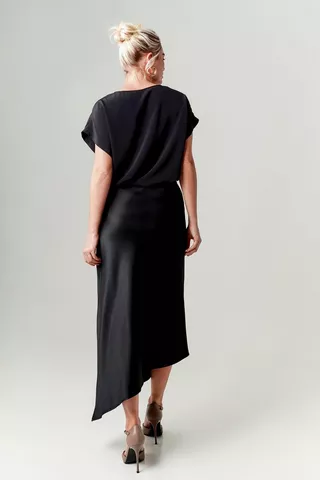 Asymmetrical Satin Skirt