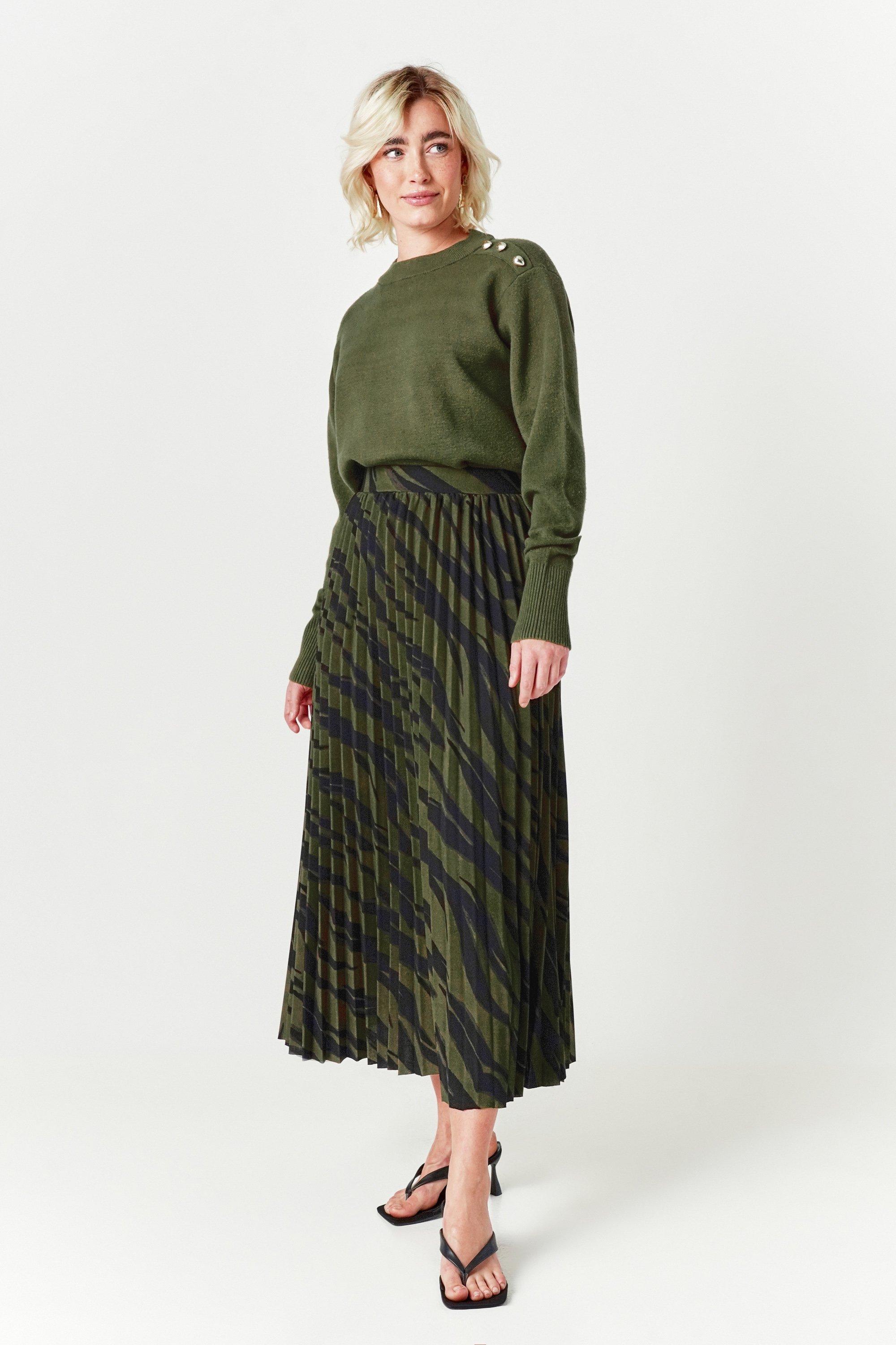 Black Pleated skirt with lace detail 81273 main image 1