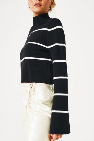 Stripe Turtle Neck Knit