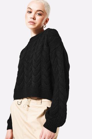 Cable Crew Neck Knit
