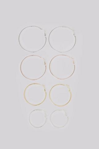4 Pack Hoop Earrings