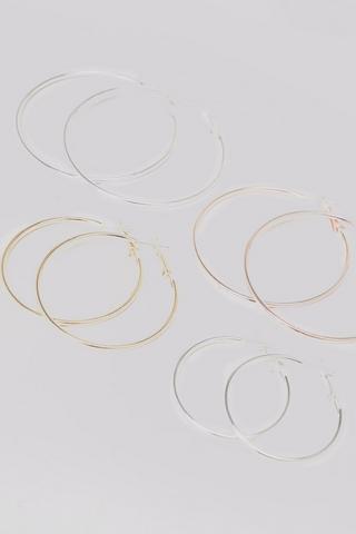 4 Pack Hoop Earrings