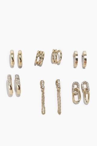 6 Pack Hoop Earrings