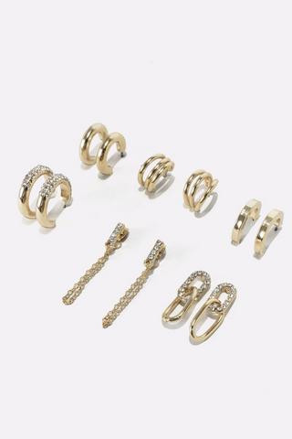 6 Pack Hoop Earrings