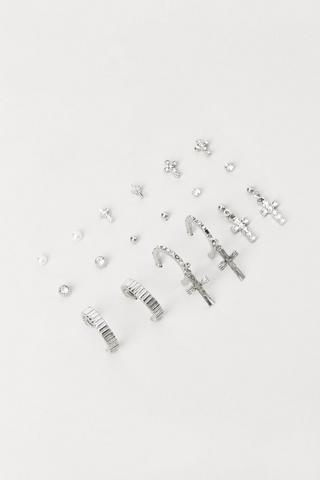 9 Pack Hoop And Stud Earrings