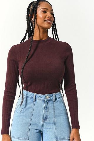 Ribbed Turtle Neck Top