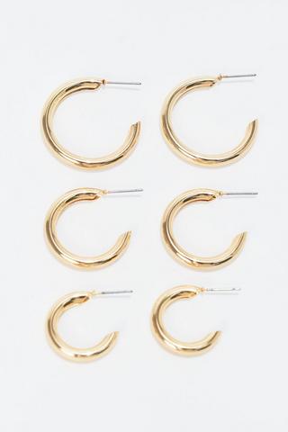 3 Pack Hoop Earrings