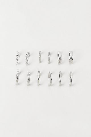 6 Pack Hoop Earrings