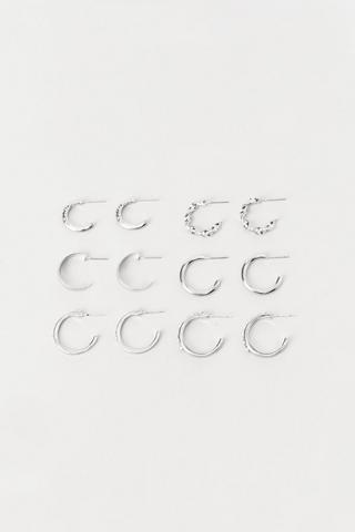 6 Pack Hoop Earrings