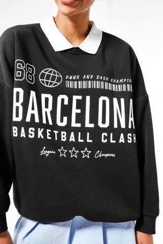 Barcelona Oversized Golfer Sweat Top
