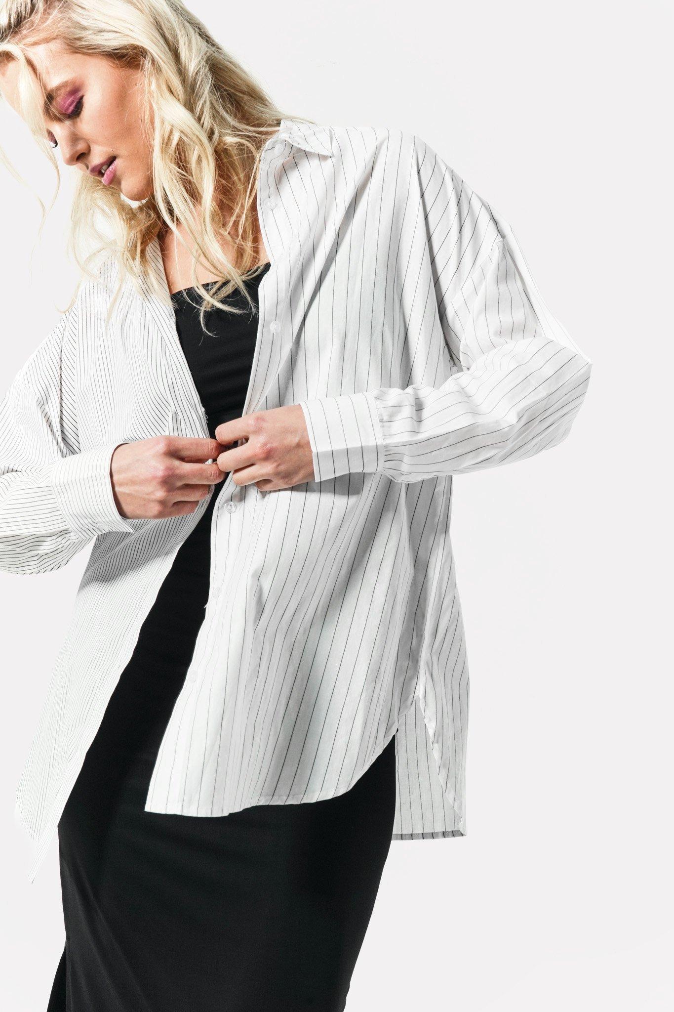 The Boyfriend Stripe Contrast Tencel™ Shirt