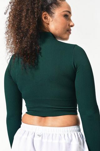 Seamless Zip Through Crop Top