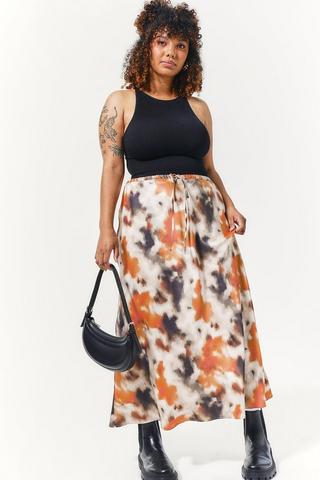 Satin Midi Skirt