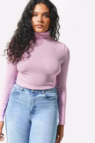 Long Sleeve Polo Neck Top