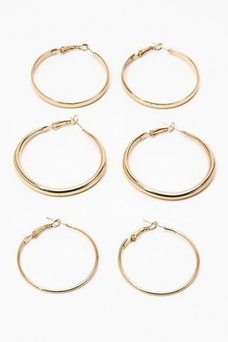 3 Pack Hoop Earrings