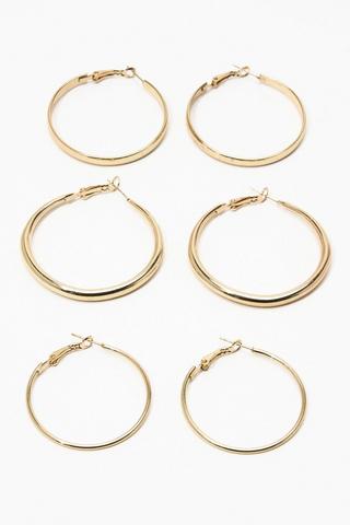 3 Pack Hoop Earrings