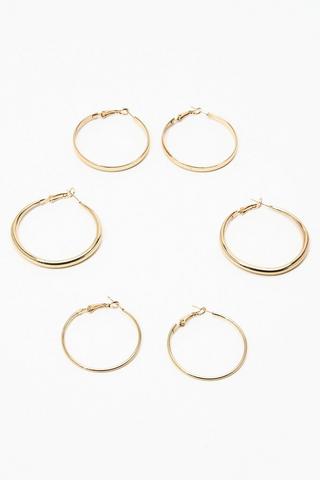 3 Pack Hoop Earrings