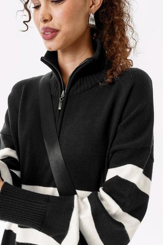 Funnel Neck Knit Dress