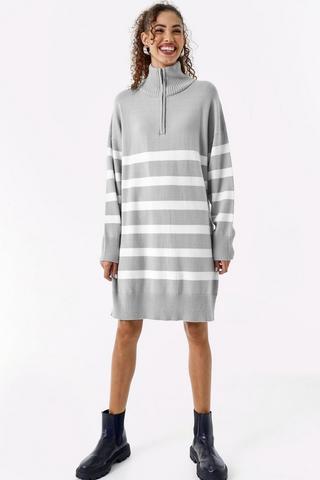 Funnel Neck Knit Dress