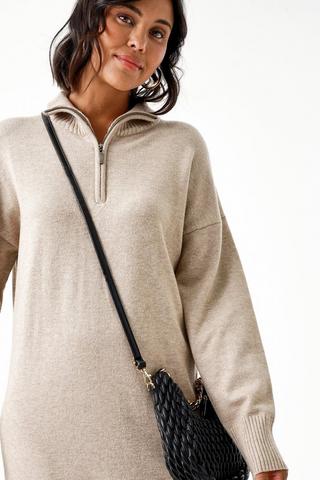 Funnel Neck Knit Dress