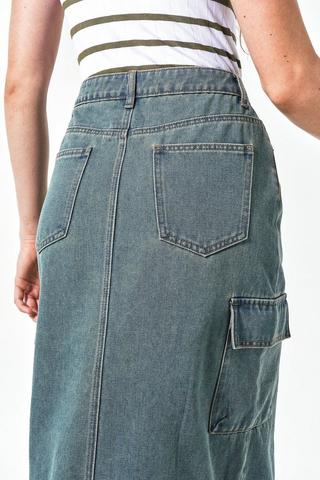 Denim Cargo Skirt