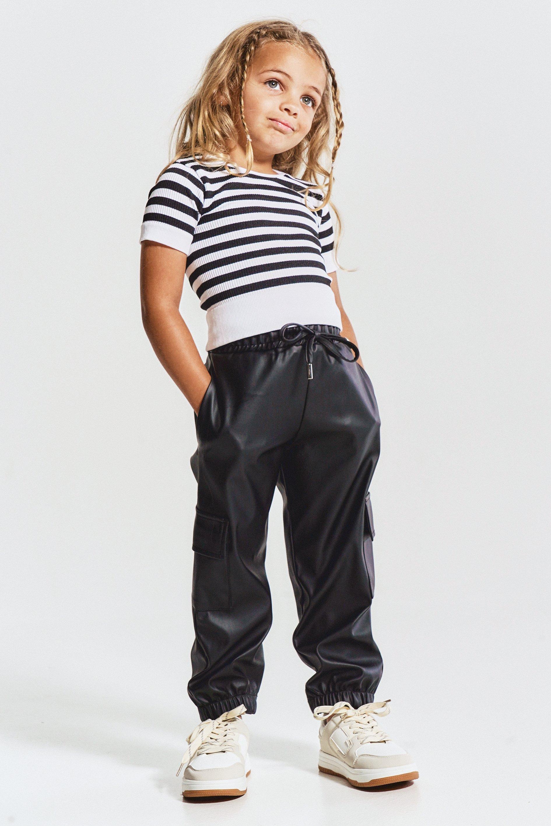 Leather best sale joggers kids