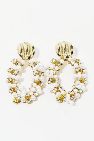 Drop Oyster-Beaded Earrings