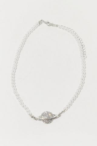Oyster Bead Planet Necklace