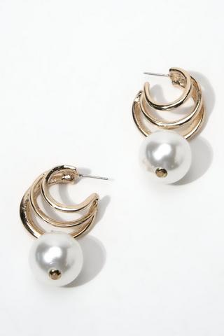 Hoop Oyster-Beaded Earrings