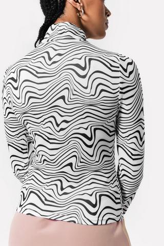 Long Sleeve Polo Neck Top