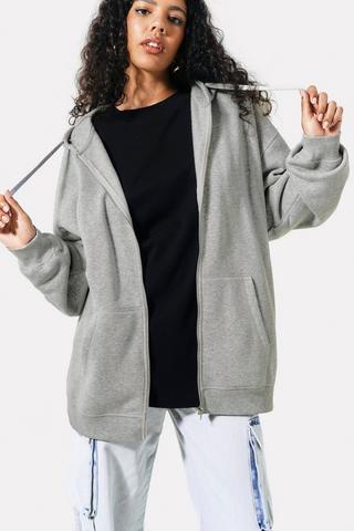 Oversized Zip Through Hoodie