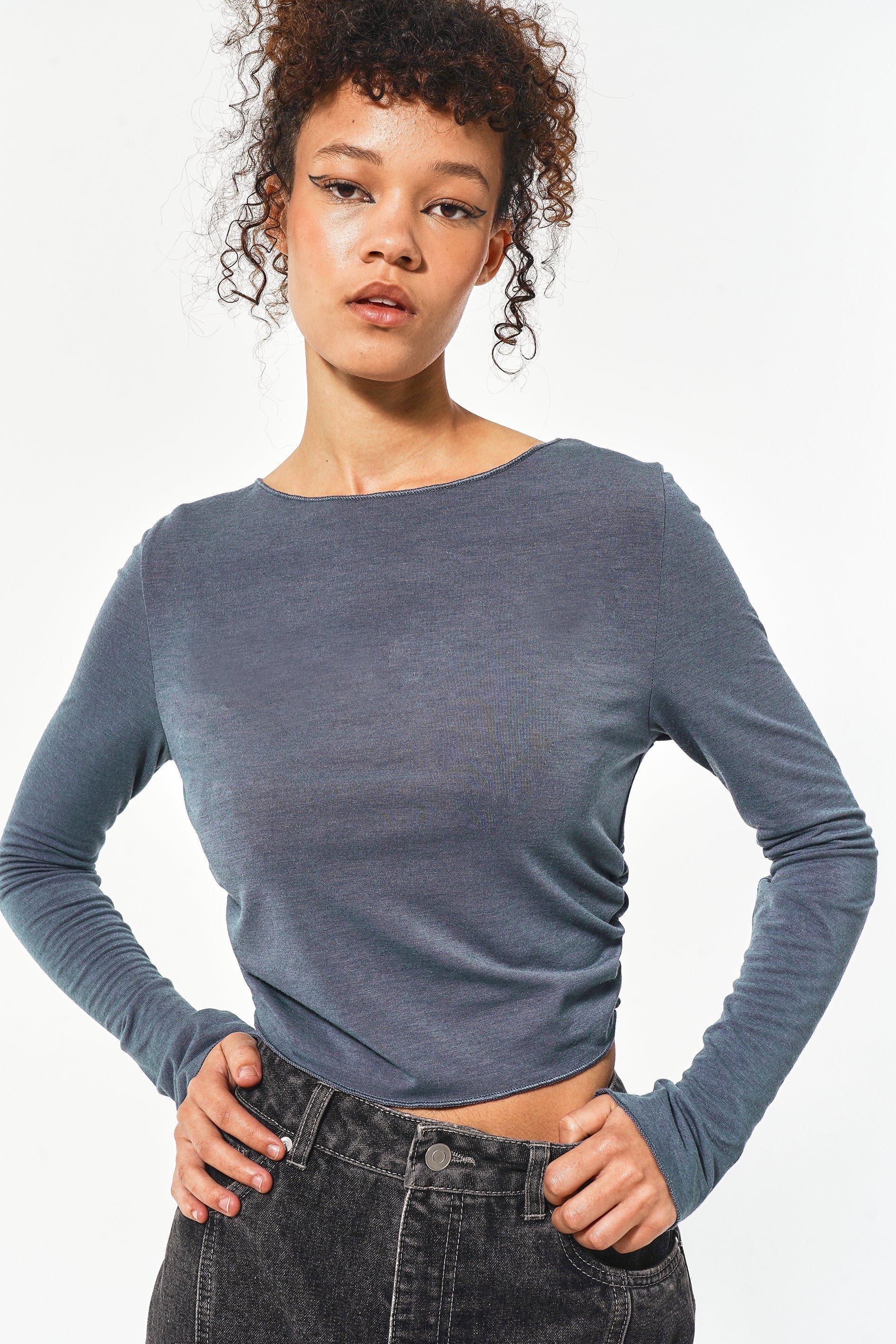 ruched top long sleeve