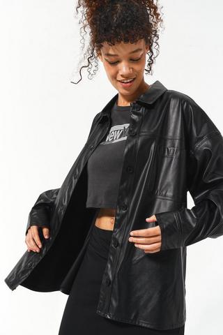 Pleather Shacket