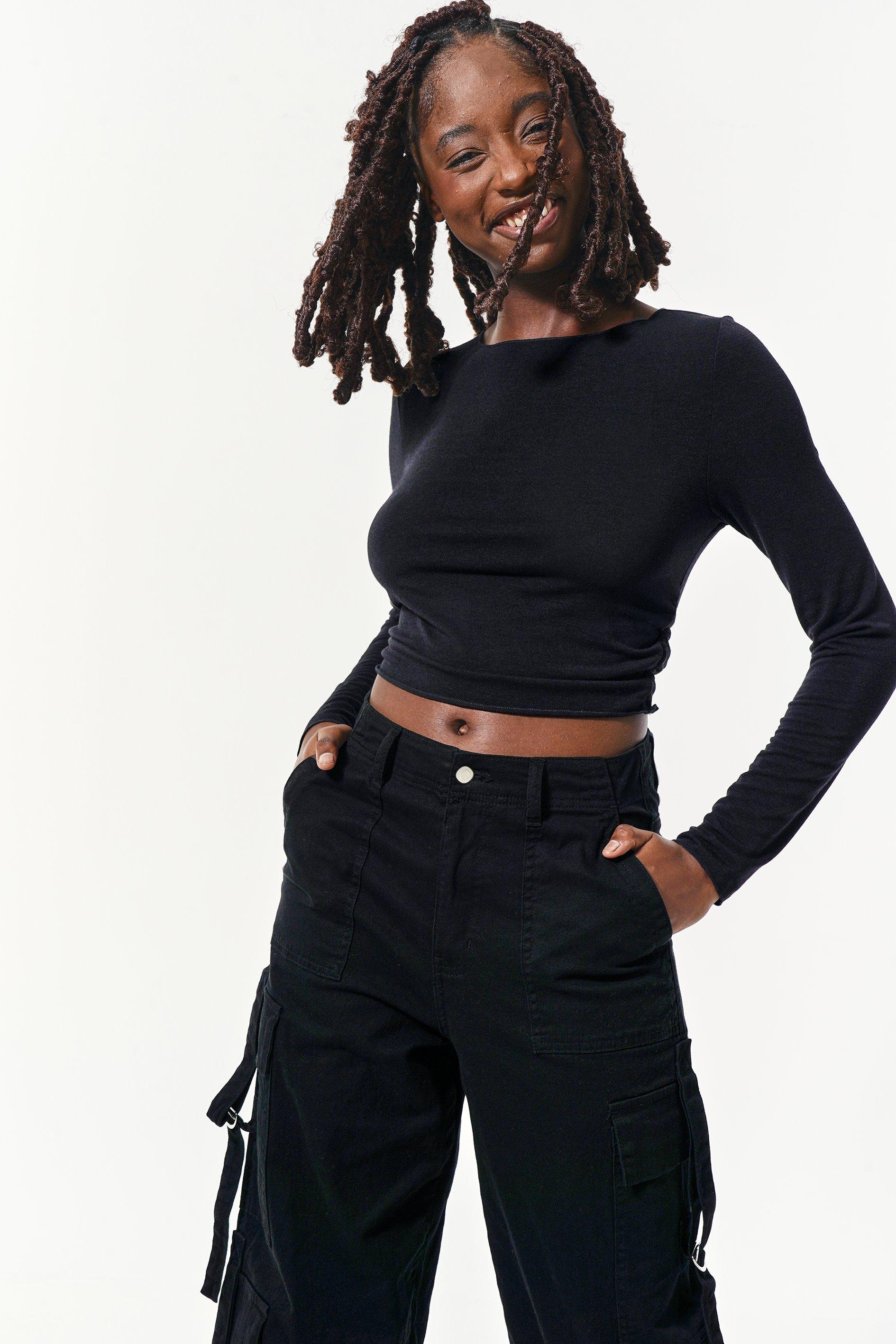 Ruched One Shoulder Long Sleeve Top