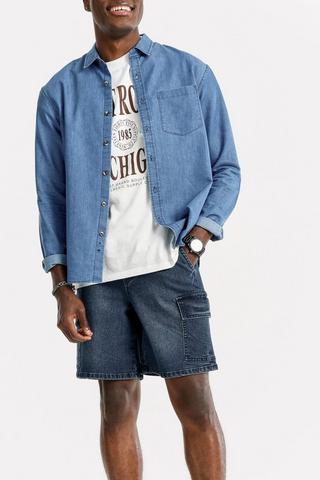 Denim Cargo Shorts