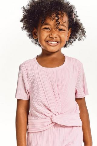 Short Sleeve Top And Pants Set