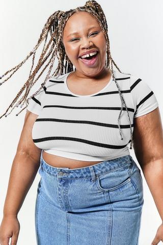 Stripe Seamless Fitted Top