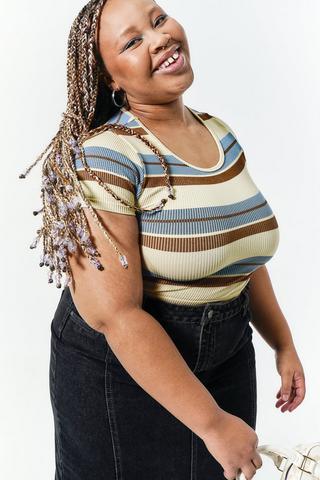 Stripe Seamless Fitted Top