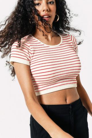 Stripe Seamless Fitted Top