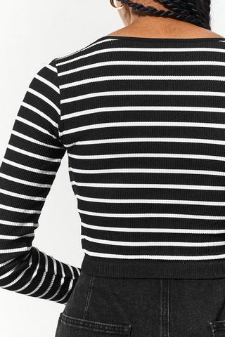 Stripe Seamless Long Sleeve Top