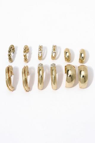 6 Pack Hoop Earrings