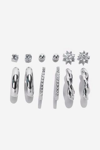 6 Pack Hoop And Stud Earrings