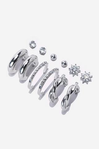 6 Pack Hoop And Stud Earrings