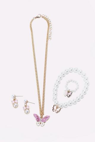 4 Pack Butterfly Jewellery Set