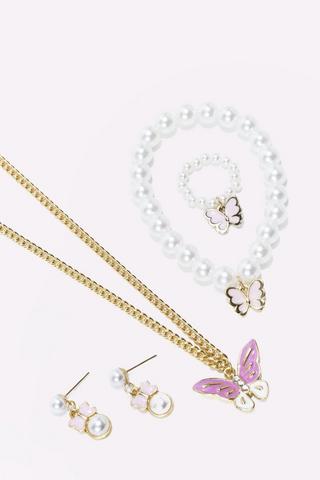 4 Pack Butterfly Jewellery Set